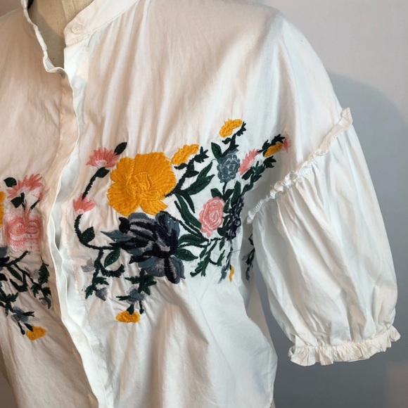 Zara Basic Collection embroidered crop top | S - Picture 2 of 8